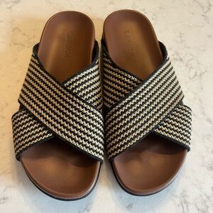 Rothy Weekender Slides Toffee Stripe 8